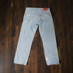 Levi's Green Wash Button Fly 501 White Oak Denim Jeans Size 33x27